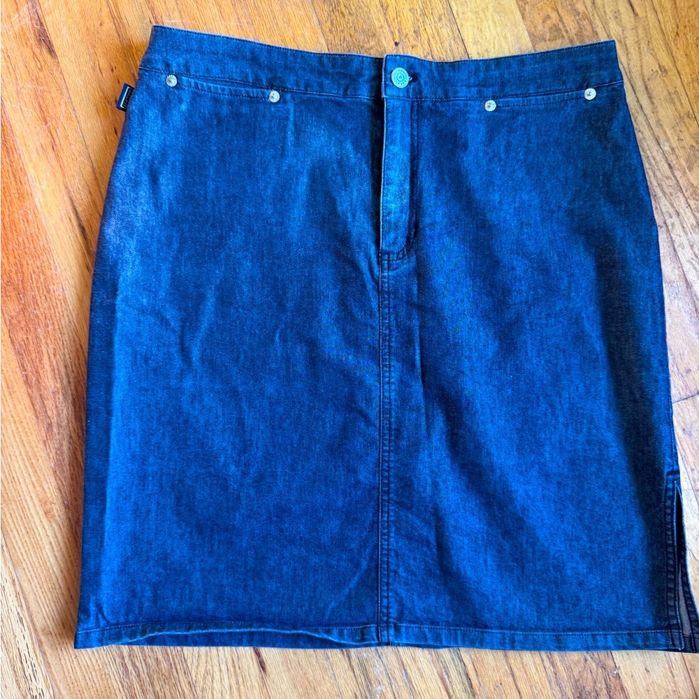 Lauren Ralph Lauren Blue Denim Jean Skirt Women's Size 12 Classic Boho Designer